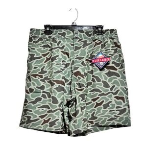 BURLEBO Mens Performance Shorts XXL Camouflage Sage Green Quick Dry Fishing Camo